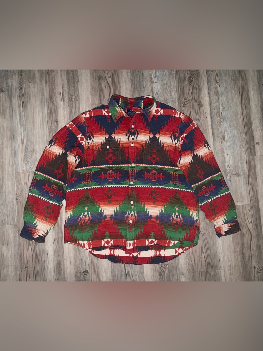 Polo Ralph Lauren Southwestern Jacquard Workshirt Shirt XXL Classic Fit Aztec